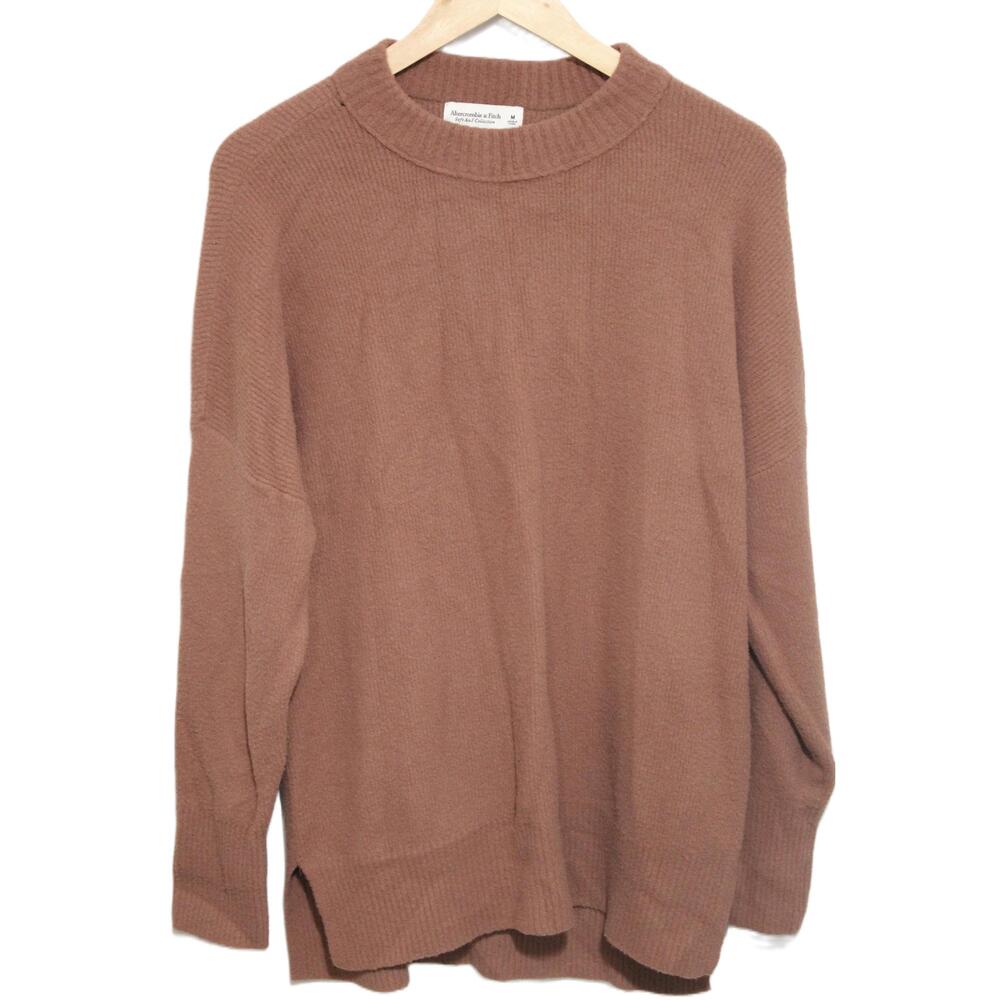 Abercrombie & Fitch Soft AF Brown Ribbed Long Sleeve Crew Neck Sweater Sz Medium